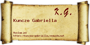 Kuncze Gabriella névjegykártya