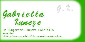 gabriella kuncze business card